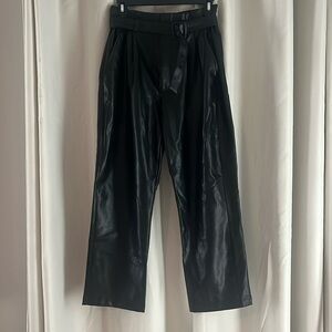 Abercombie & Fitch. Vegan leather ankle pants. Belted.
